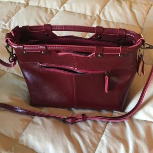 Burgundy handbag - great leather quality